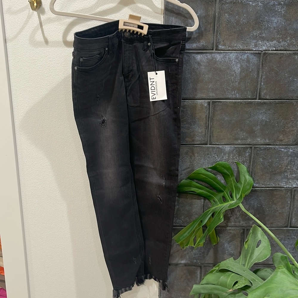 Evidnt high rise straight leg black denim